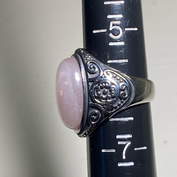Bali Style Rose Quartz Sz. 6 Ring - Picture 3 of 7